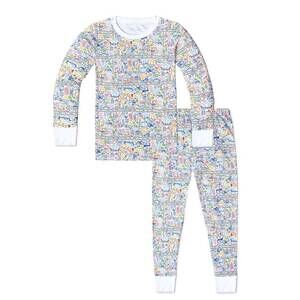 NEW JOY STREET kid's cape cod two piece kids pajamas in monomoy multi